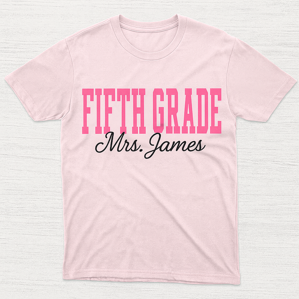 Personalized Teacher T-Shirt – Custom Grade Level