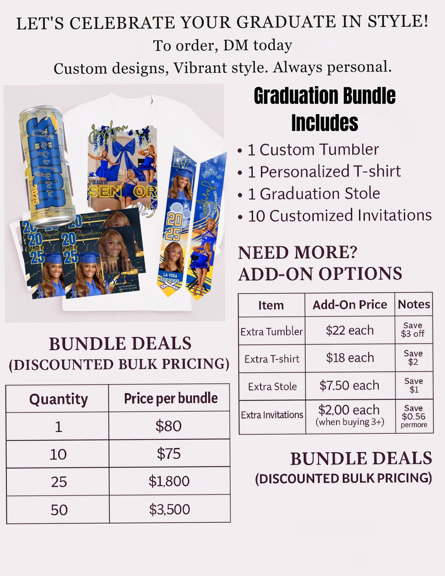 Graduation Bundle – Shirt, Tumbler & Invite