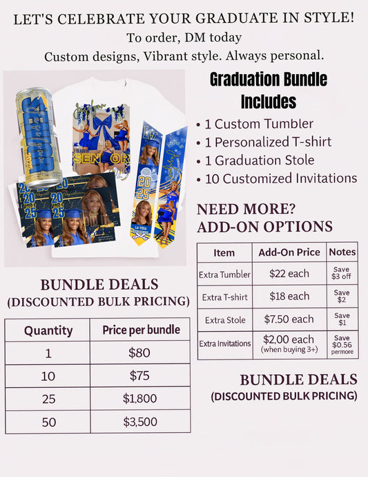 Graduation Bundle – Shirt, Tumbler & Invite