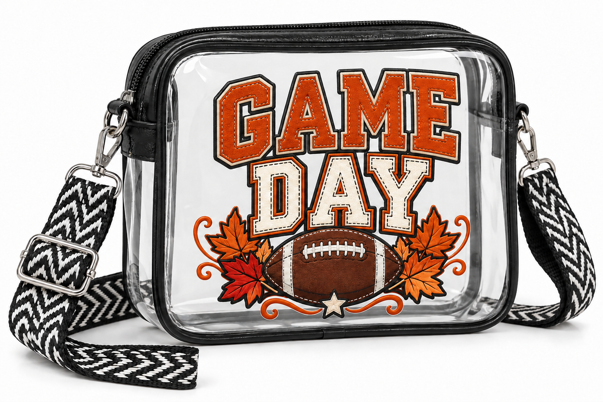 Game Day Clear Crossbody Bag - Red,Grey