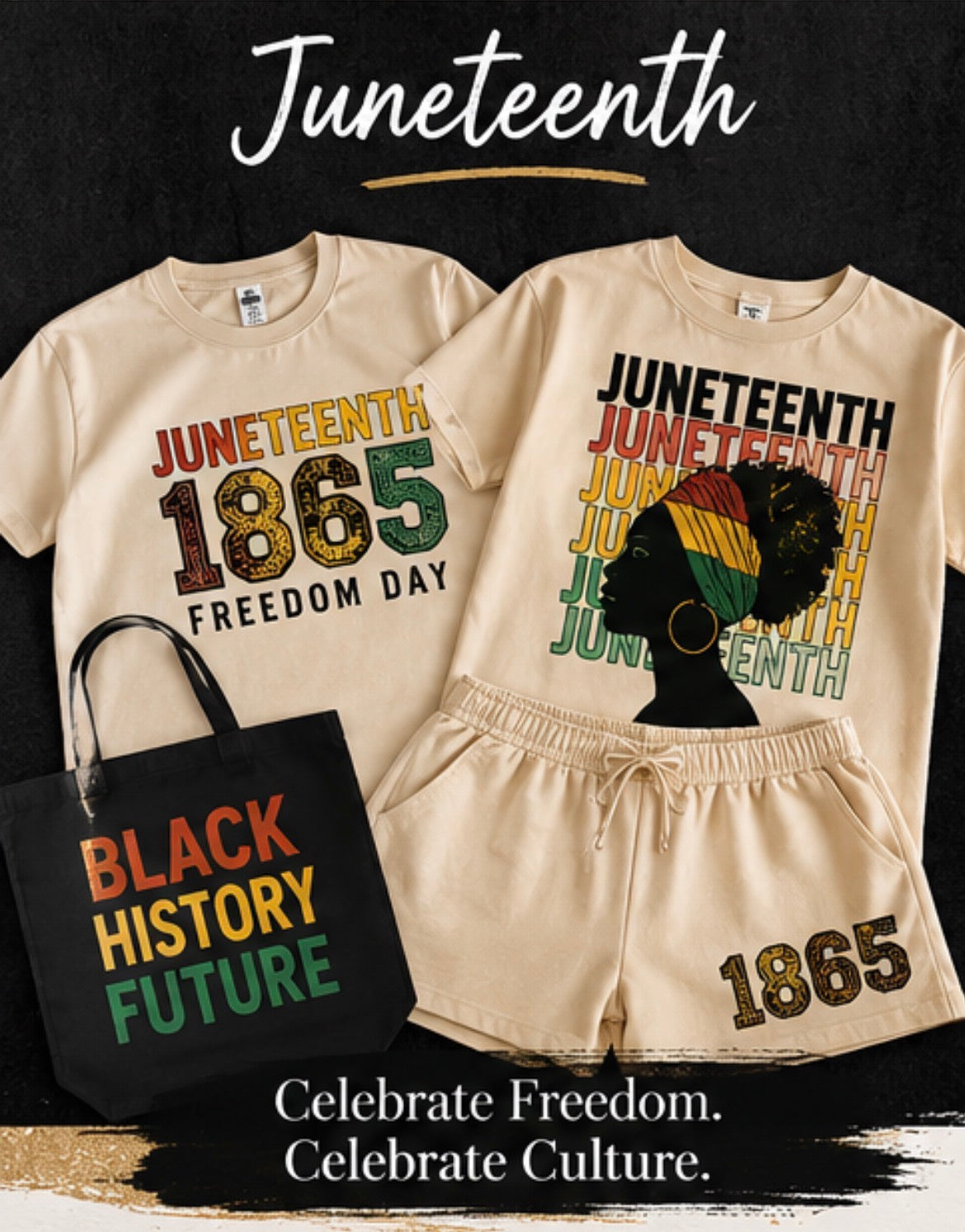 Juneteenth Freedom Day Shorts Set