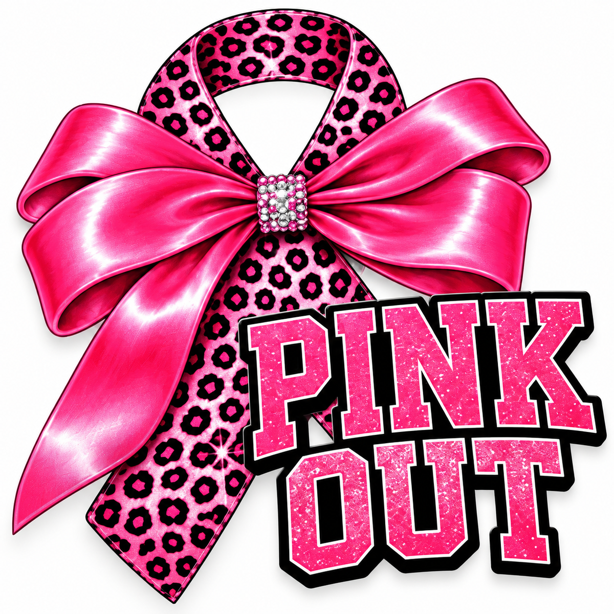 Pink Out Leopard Bow Pink Out T-Shirt