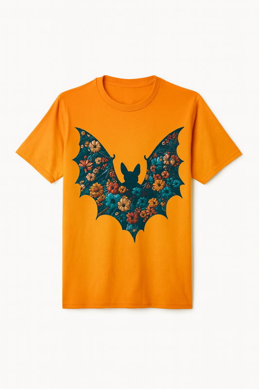 Autumn Flower Bat T‑Shirt