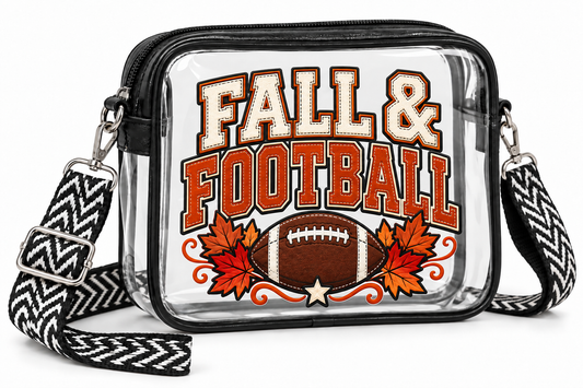Fall and Football Clear Crossbody Bag