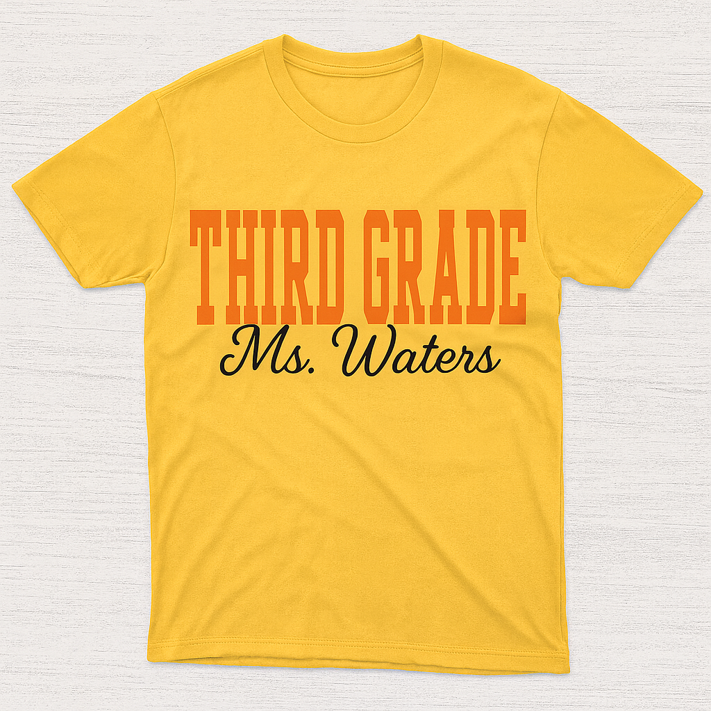 Personalized Teacher T-Shirt – Custom Grade Level
