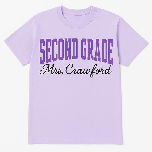 Personalized Teacher T-Shirt – Custom Grade Level