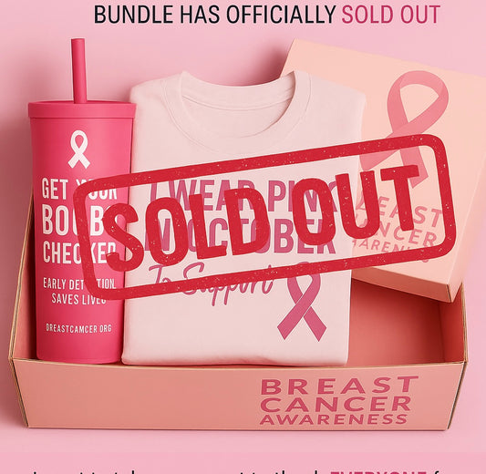 Breast Cancer Awareness Bundle – Tumbler + T‑Shirt + Gift Box