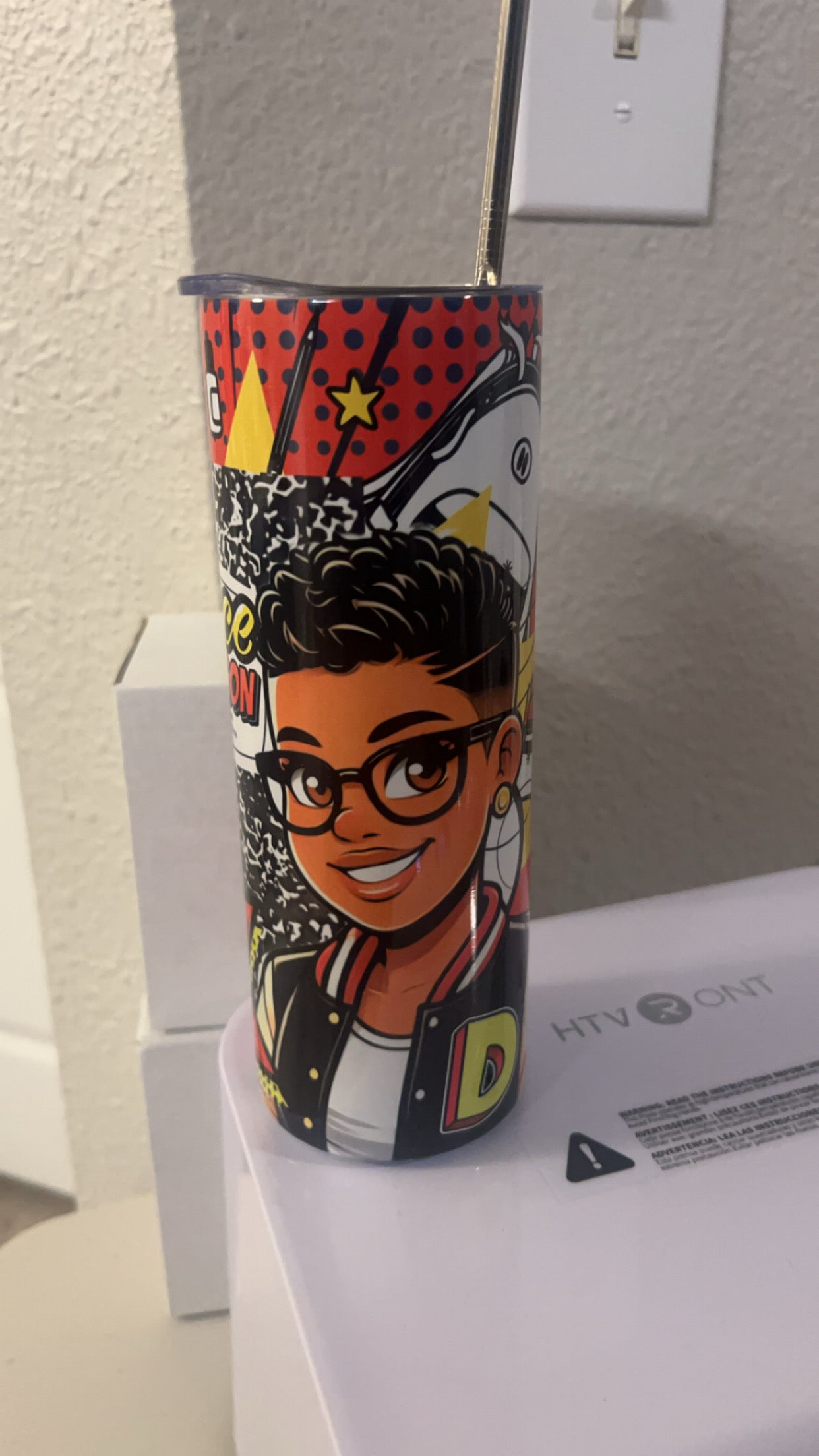Super Teacher Cartoon Tumbler